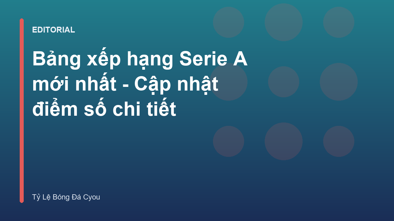 Bảng xếp hạng bóng đá Serie A